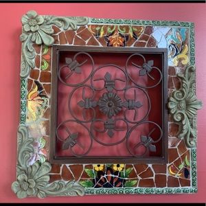 Mosaic tile and metal wall art